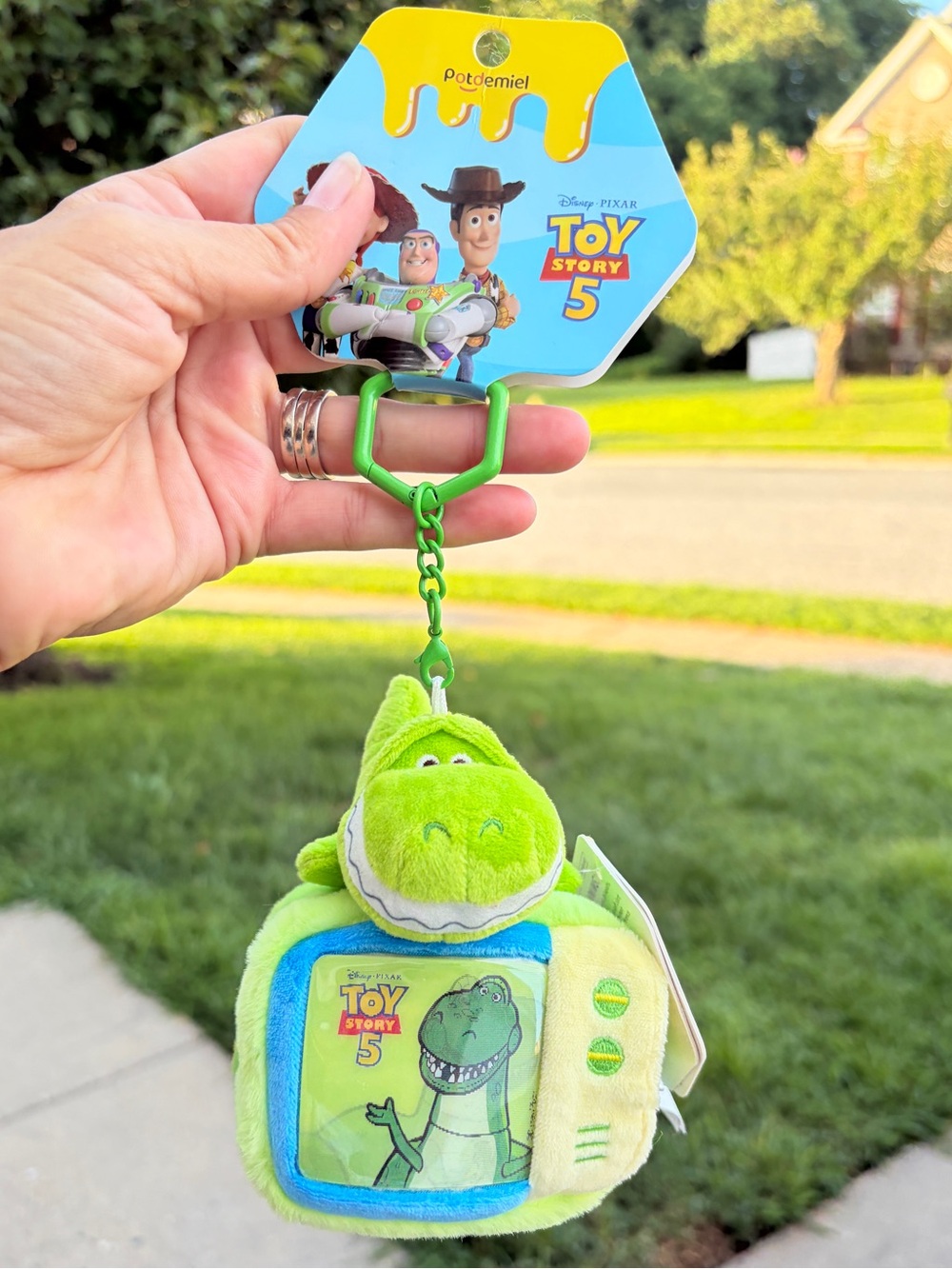 Disney Pixar Toy Story 5 Rex Potdemiel Plush Keychain Pouch NWT